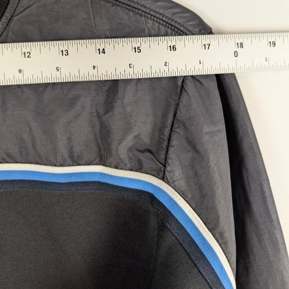 GAP Track Jacket Mens S Black Blue Stripe Vintage Fall‎ 2004 Full Zip Y2K Sporty